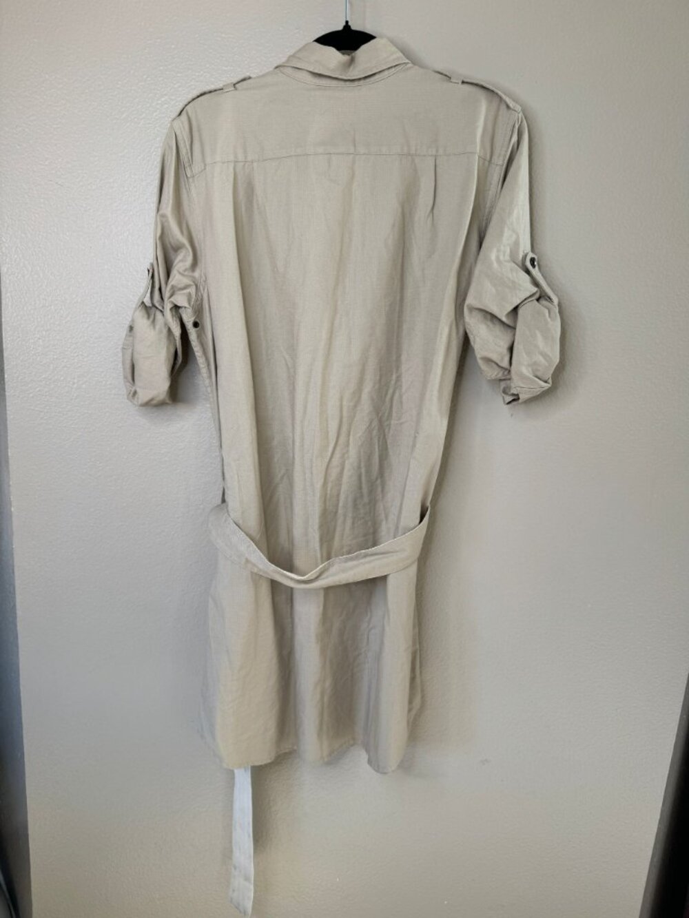 R.L. Rugby Womens Beige Lightweight Cotton Workwear Button-Down Dress Belt Large - Picture 5 of 6